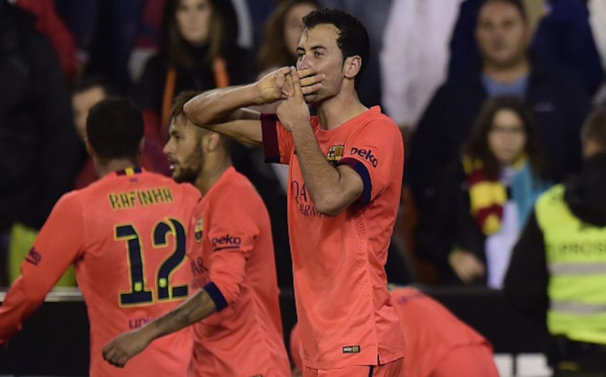 Sergio Busquet Celebrates - FlyBarca