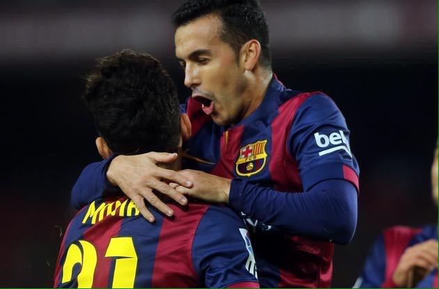 Pedro Celebrating Against Huesca - FlyBarca